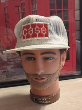 vintage Case Tractors white mesh snapback trucker hat
